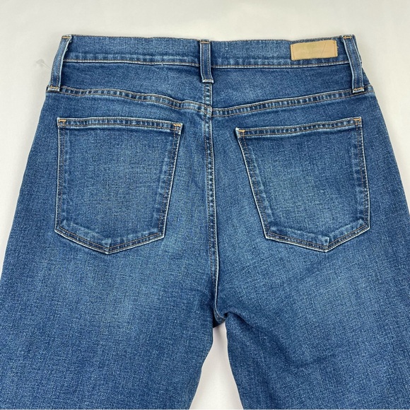 Halogen Jeans Straight Crop Womens Size 30x23” Frayed Ankle Embroidered Denim - Picture 11 of 14